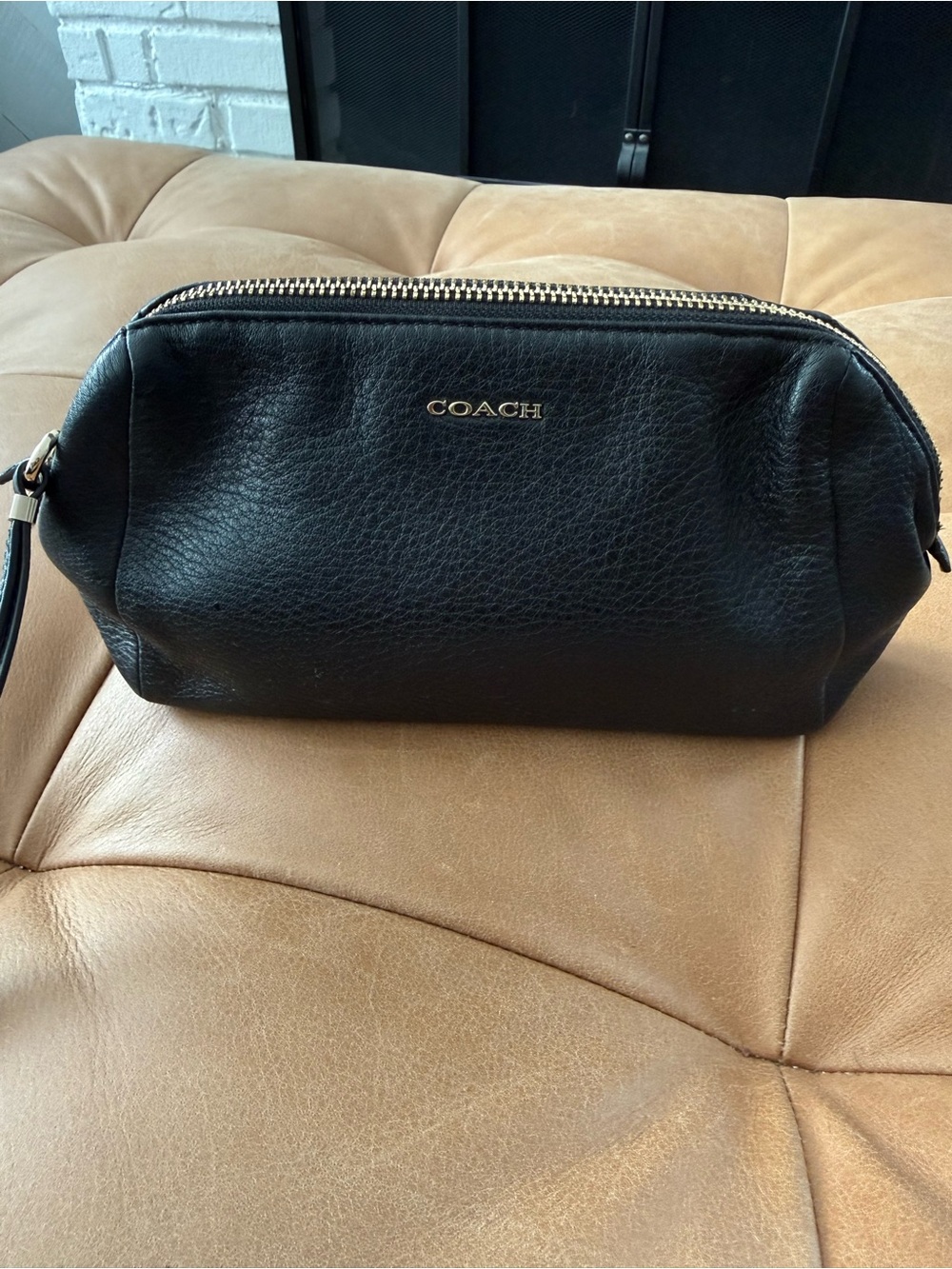 Coach Black Leather Wristlet